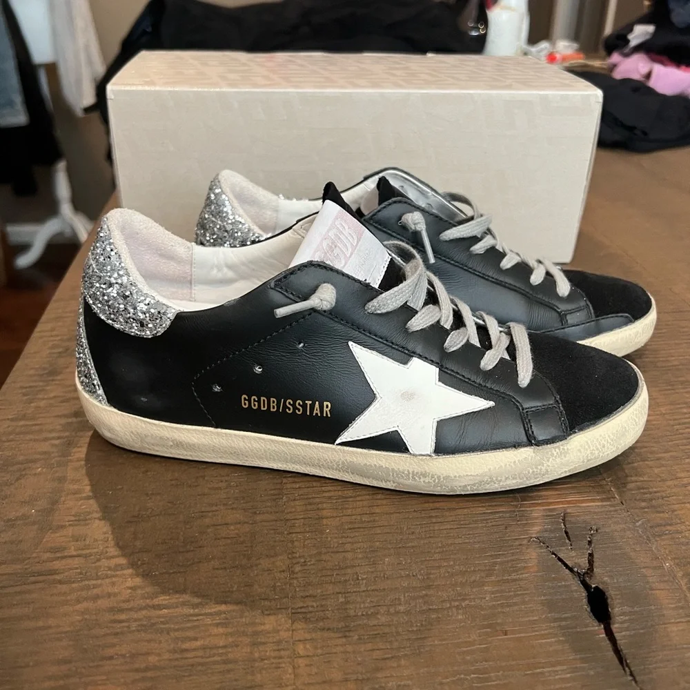 Golden Goose Super Star, classic suede toe, glitter heel - size 36 - Picture 6 of 9